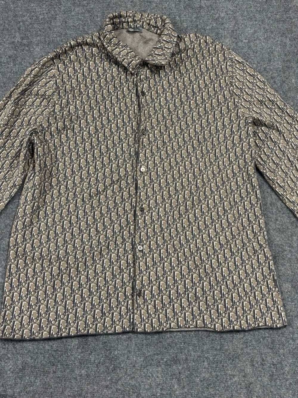 Christian DIOR OBLIQUE JACQUARD ALL OVER LONG SLEEVE SHIRT XL